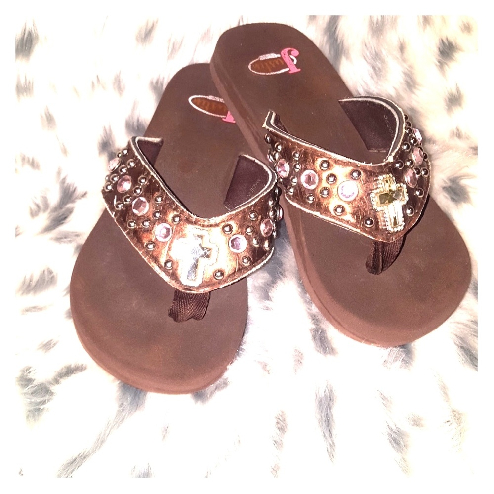 Rhinestone Justin Flip Flops